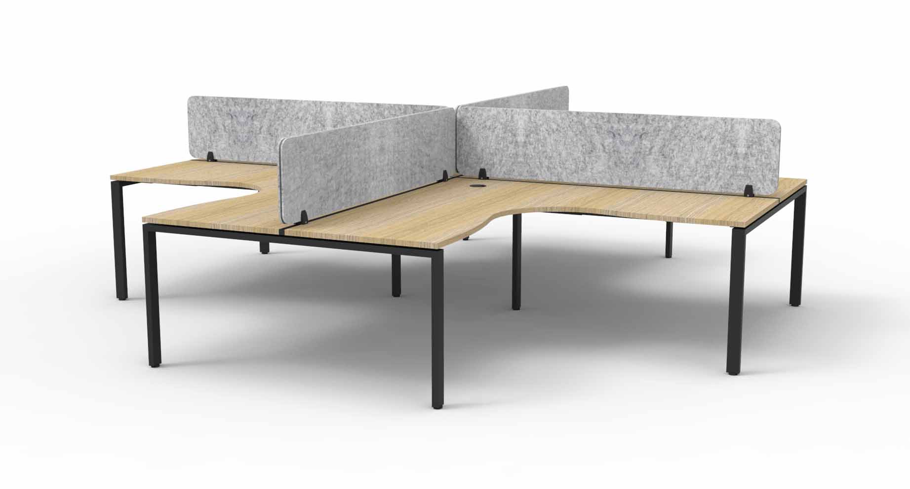 Profile 4 Person Corner Workstation - with Eco Screen